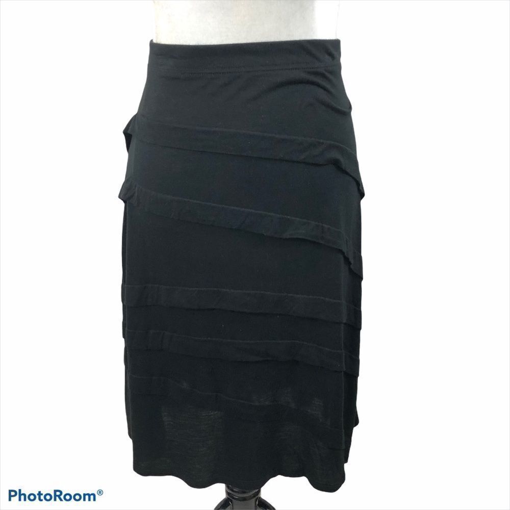 BNWT INC Brand Black Casual Tiered Skirt Size LP